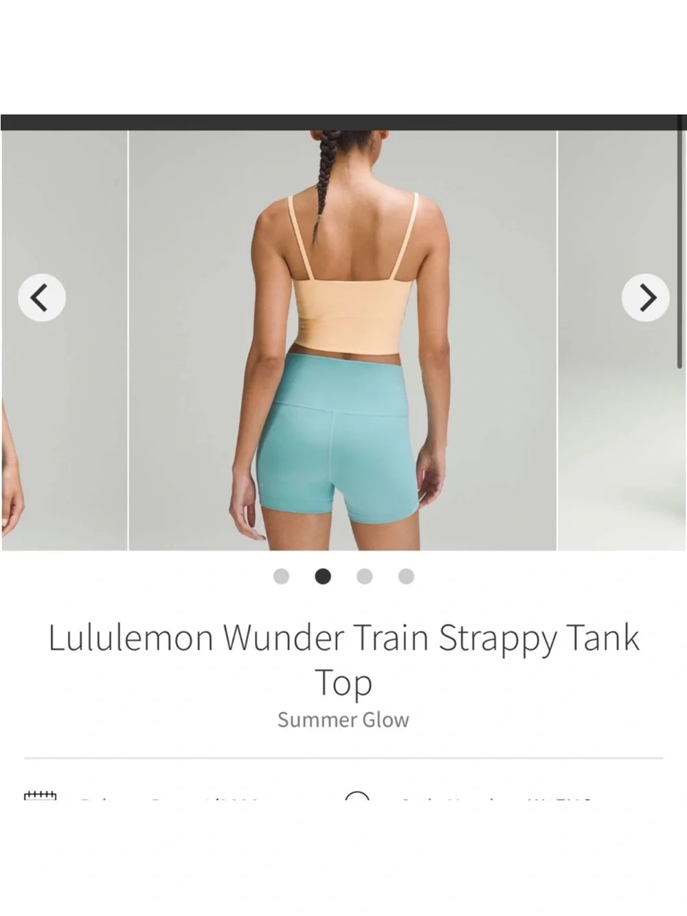 Lululemon Wunder Train Strappy Tank Top Summer Glow Sz 6